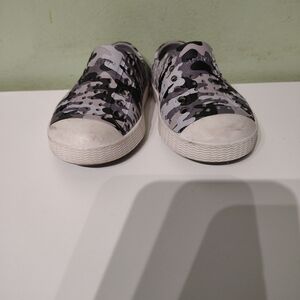 Native Grey Camouflage Shoes Baby Size C4 Toddler Walker Slip Ons